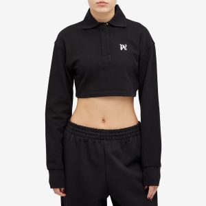 Palm Angels PA Monogram Cropped Long Sleeve Polo