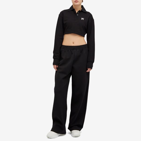 Palm Angels PA Monogram Cropped Long Sleeve Polo