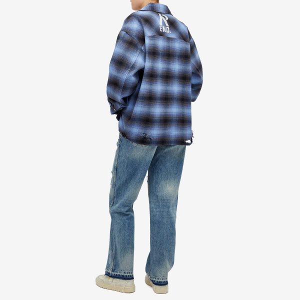 END. x Represent Distressed Flannel Shirt