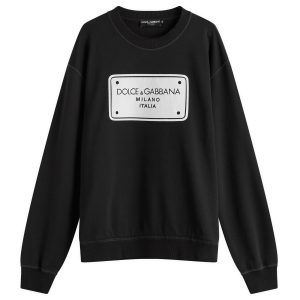 Dolce & Gabbana Badge Print Crew Neck Sweatshirt