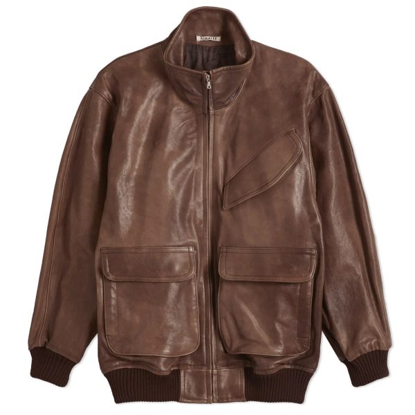 Auralee Heavy Lamb Leather Zip Blouson