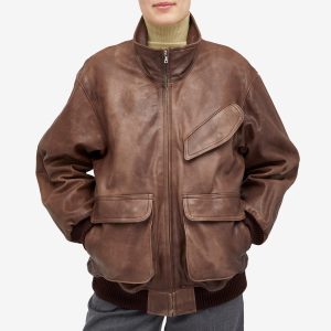 Auralee Heavy Lamb Leather Zip Blouson