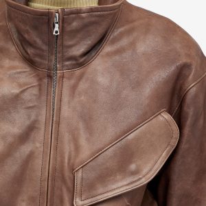 Auralee Heavy Lamb Leather Zip Blouson