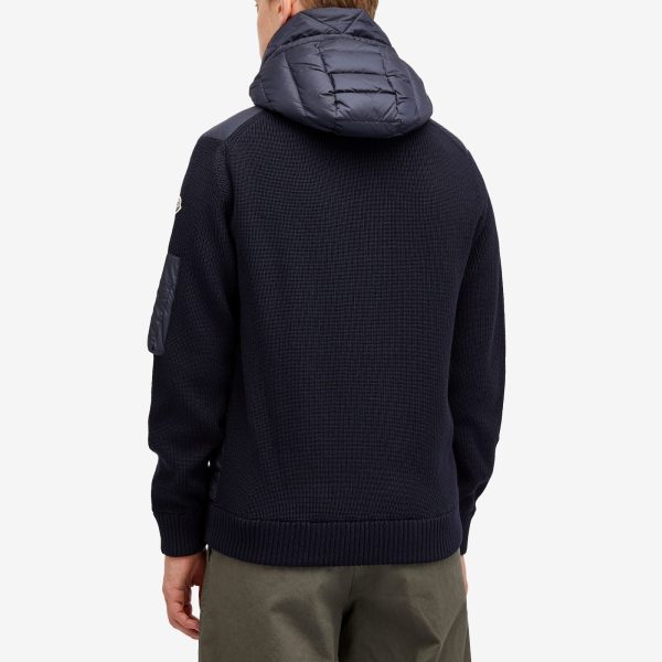 Moncler Hooded Down Knit Jacket