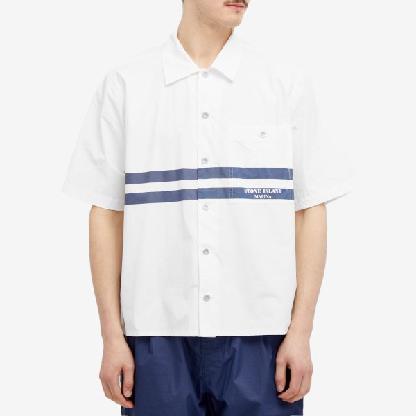 Stone Island Marina Cotton Canvas Shorts Sleeve Shirt