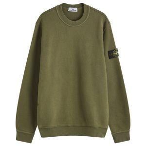 Stone Island Diagonal Fleece Old Effect Crew Neck Sweatshirt