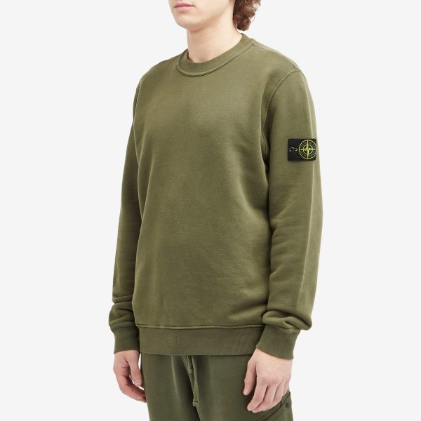 Stone Island Diagonal Fleece Old Effect Crew Neck Sweatshirt