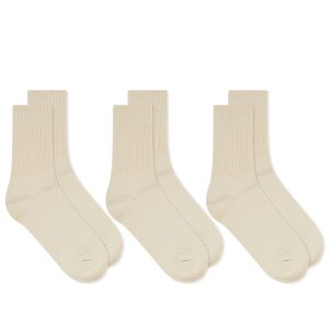 Rototo Organic Daily Ribbed Crew Sock - 3 Pack