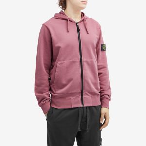 Stone Island Cotton Fleece Garment Dyed Zip Hoodie