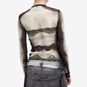 Jean Paul Gaultier Printed Mesh Top