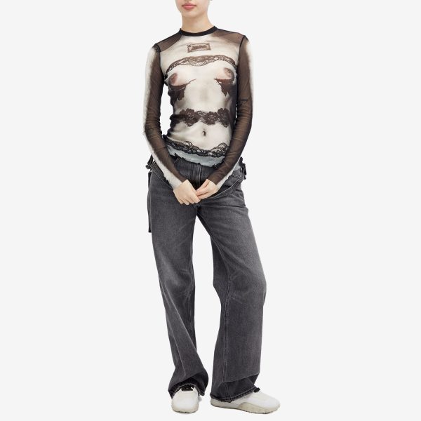 Jean Paul Gaultier Printed Mesh Top