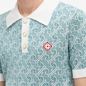 Casablanca Jacquard Monogram Polo