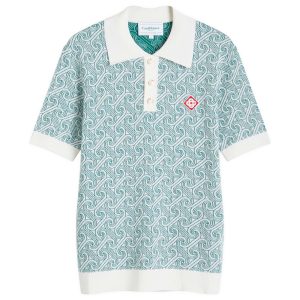 Casablanca Jacquard Monogram Polo