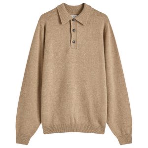 Sunspel Lambswool Long Sleeve Polo Shirt