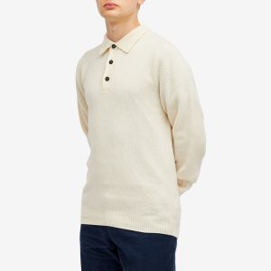 Sunspel Lambswool Long Sleeve Polo Shirt