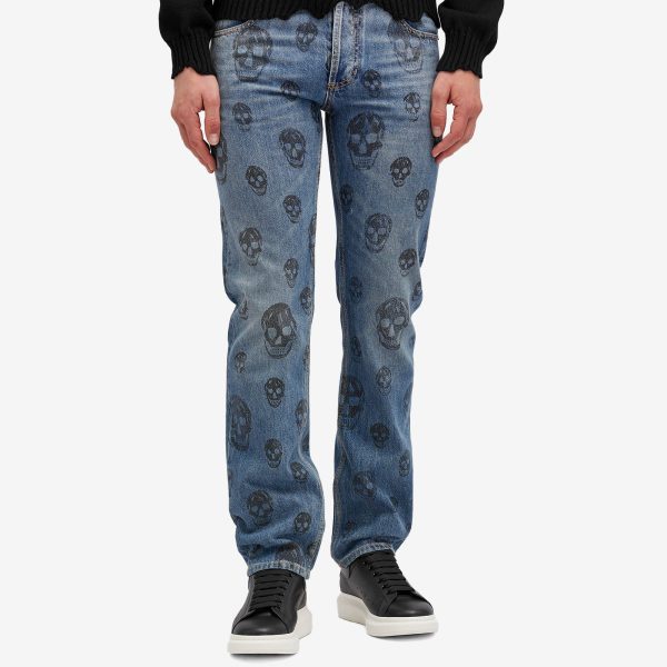 Alexander McQueen Skull Print Jeans