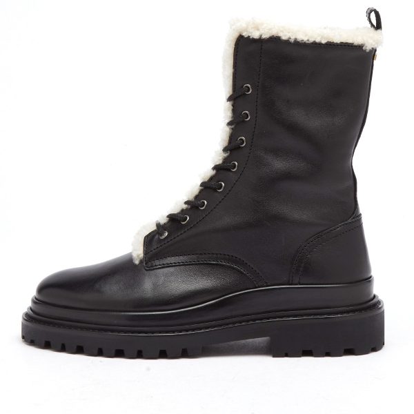 Isabel Marant Leather and Shearling Ranger Boot