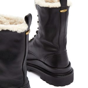 Isabel Marant Leather and Shearling Ranger Boot