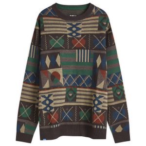 KAVU Highline Jacquard Crew Neck Jumper