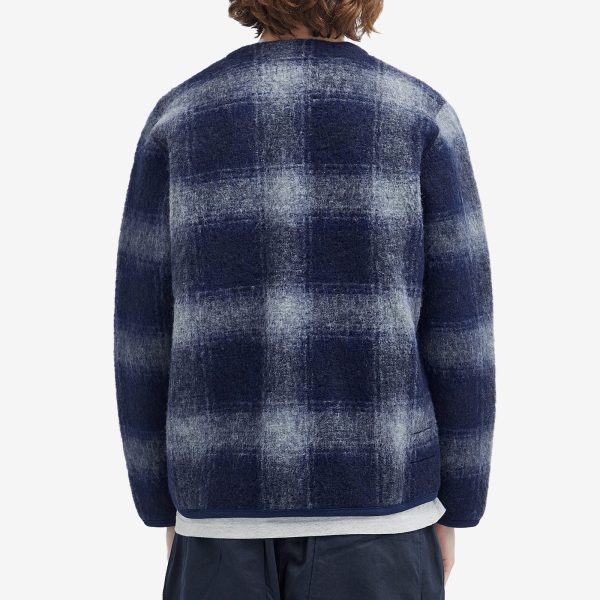 Universal Works Check Wool Fleece Cardigan