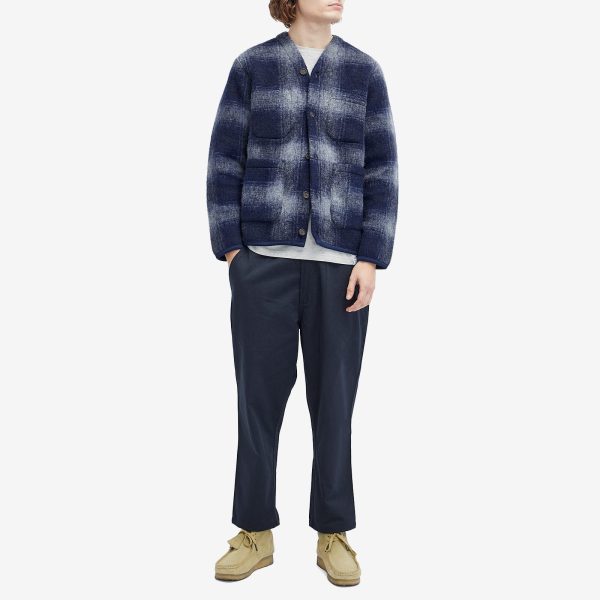 Universal Works Check Wool Fleece Cardigan