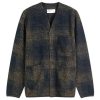 Universal Works Check Wool Fleece Cardigan