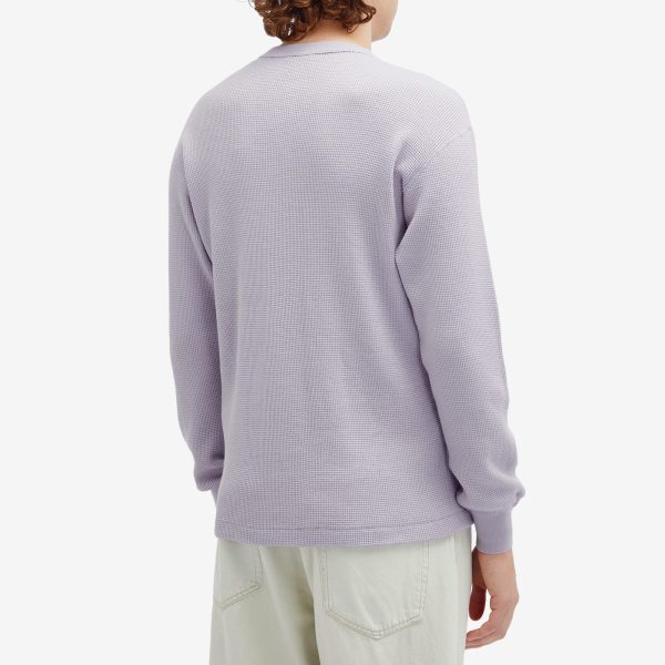 Auralee Wool Waffle Thermal Long Sleeve T-Shirt