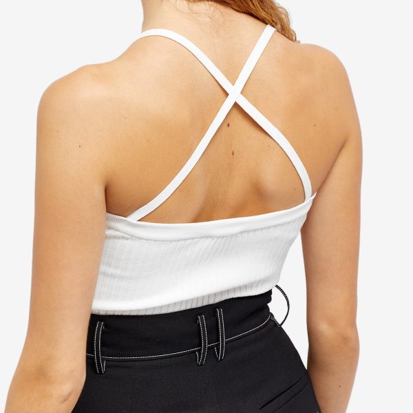 Courreges Rib Knit Criss Cross Cami Top