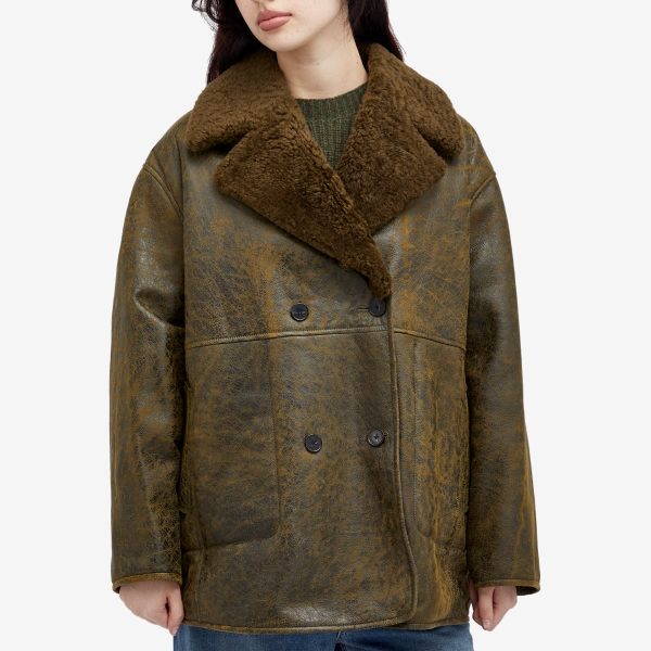 Closed shearling coat