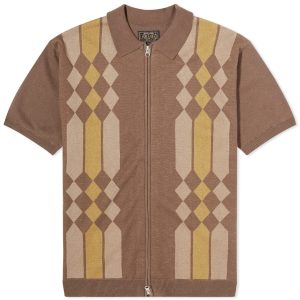 Beams Plus Zip Stripe Knit Polo