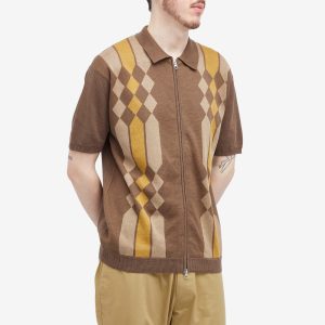 Beams Plus Zip Stripe Knit Polo