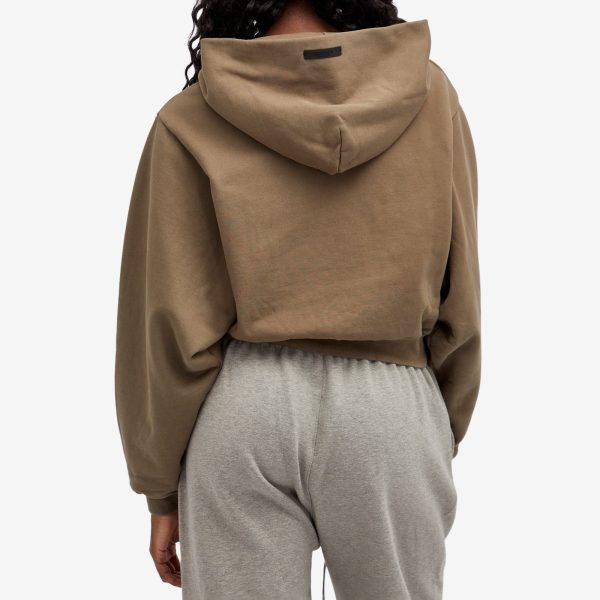 Fear of God ESSENTIALS Heavy Fleece Cropped V-Neck Hoodie