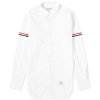 Thom Browne Grosgrain Arm Band Solid Poplin Shirt