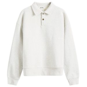 about:blank Button Up Polo Sweat