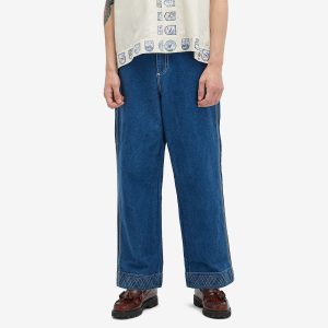 BODE Embroidered Denim Knolly Brook Trousers