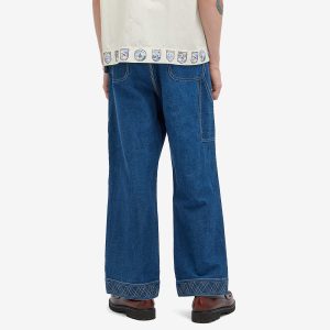 BODE Embroidered Denim Knolly Brook Trousers