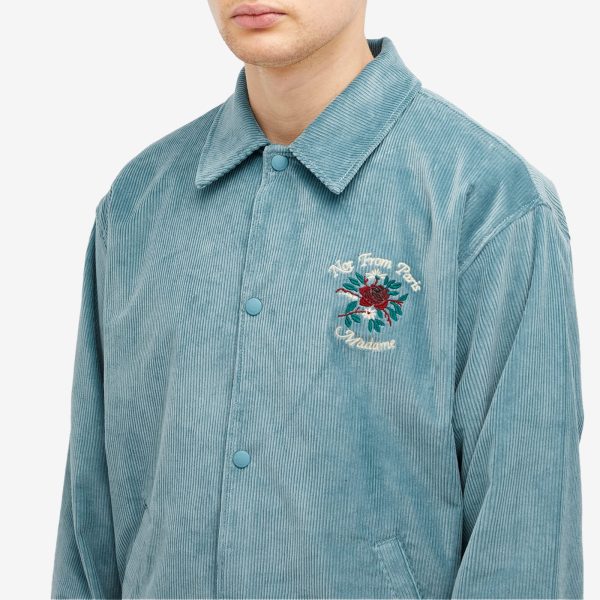 Drôle de Monsieur Flowers Slogan Corduroy Jacket