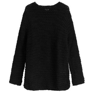 Comme des Garçons Black Wool Garter Stitch Knit