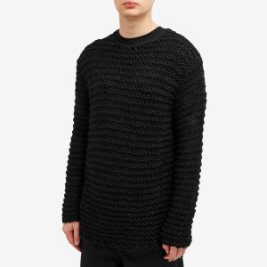 Comme des Garçons Black Wool Garter Stitch Knit