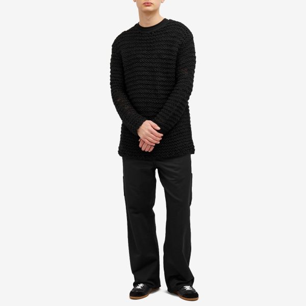 Comme des Garçons Black Wool Garter Stitch Knit