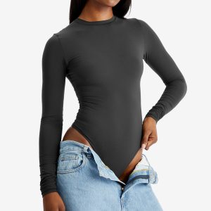 SKIMS Fits Everybody Long Sleeve Crewneck Bodysuit