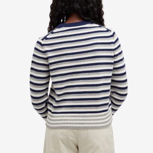 Maison Kitsune Fox Head Intarsia Striped Jumper