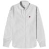 AMI Paris Stripe Logo Button Down Shirt