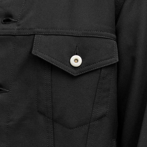 Comme des Garçons Black Wool Gabardine Trucker Jacket