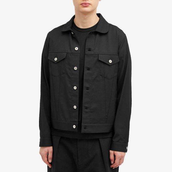 Comme des Garçons Black Wool Gabardine Trucker Jacket