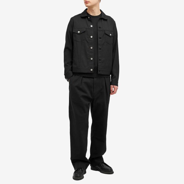 Comme des Garçons Black Wool Gabardine Trucker Jacket