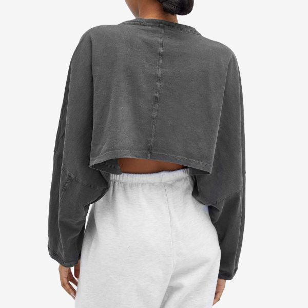 Joah Brown Slouchy Crop Long Sleeve Top