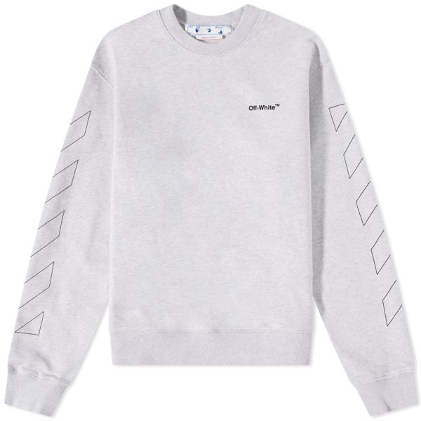 Off-White Diagonal Outline Slim Crew Neck Sweat