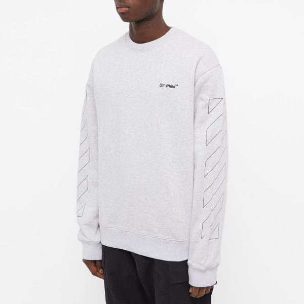 Off-White Diagonal Outline Slim Crew Neck Sweat