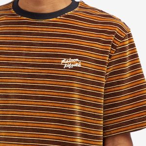 Maison Kitsune Striped Velvet Oversize T-Shirt